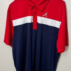 Cutter & Buck Atlanta Braves -XL- Short Sleeve Polo-DRI FIT